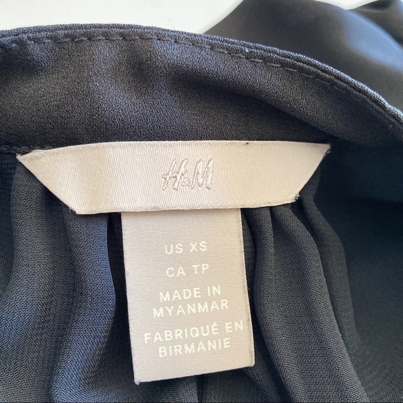 H&M Dark Gray Floral Long Sleeve Shift Dress Size XS - Picture 12 of 16